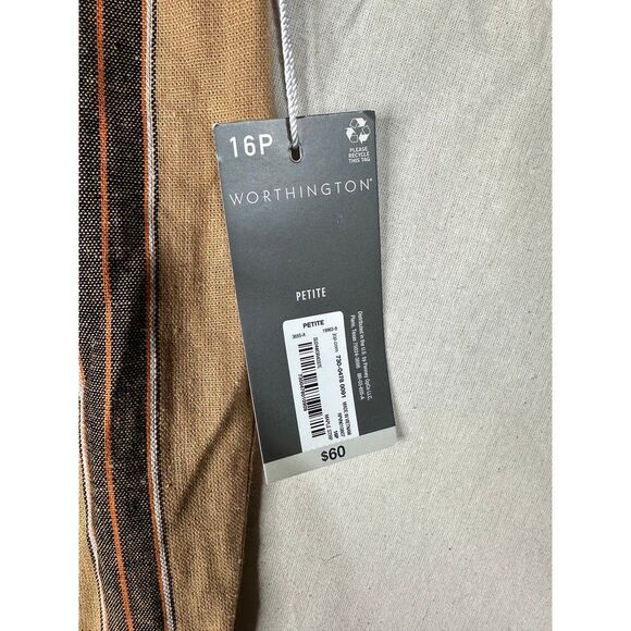 Worthington Women's Long Wrap Skirt Maple Striped Size 16 Petite - Picture 4 of 8